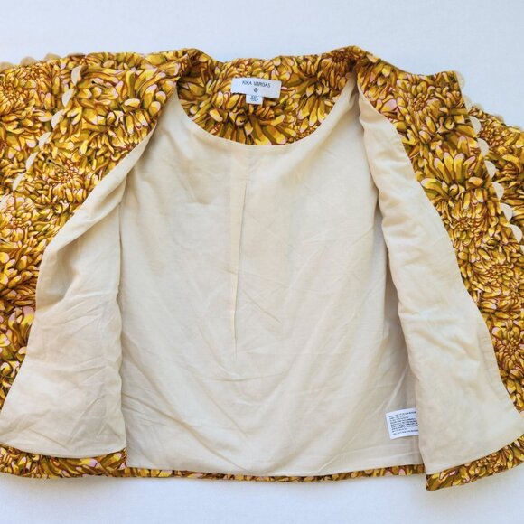 Kika Vargas Floral Quilted Jacket Flowers Mums Cottagecore Boho Cute Grandma XXS - Picture 5 of 10